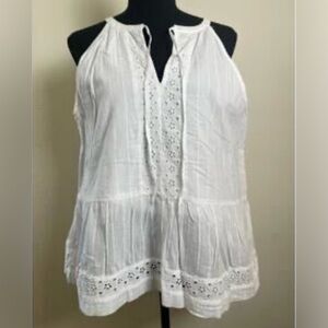 NWOT- Loft Women's Eyelet Tiered Top Size L